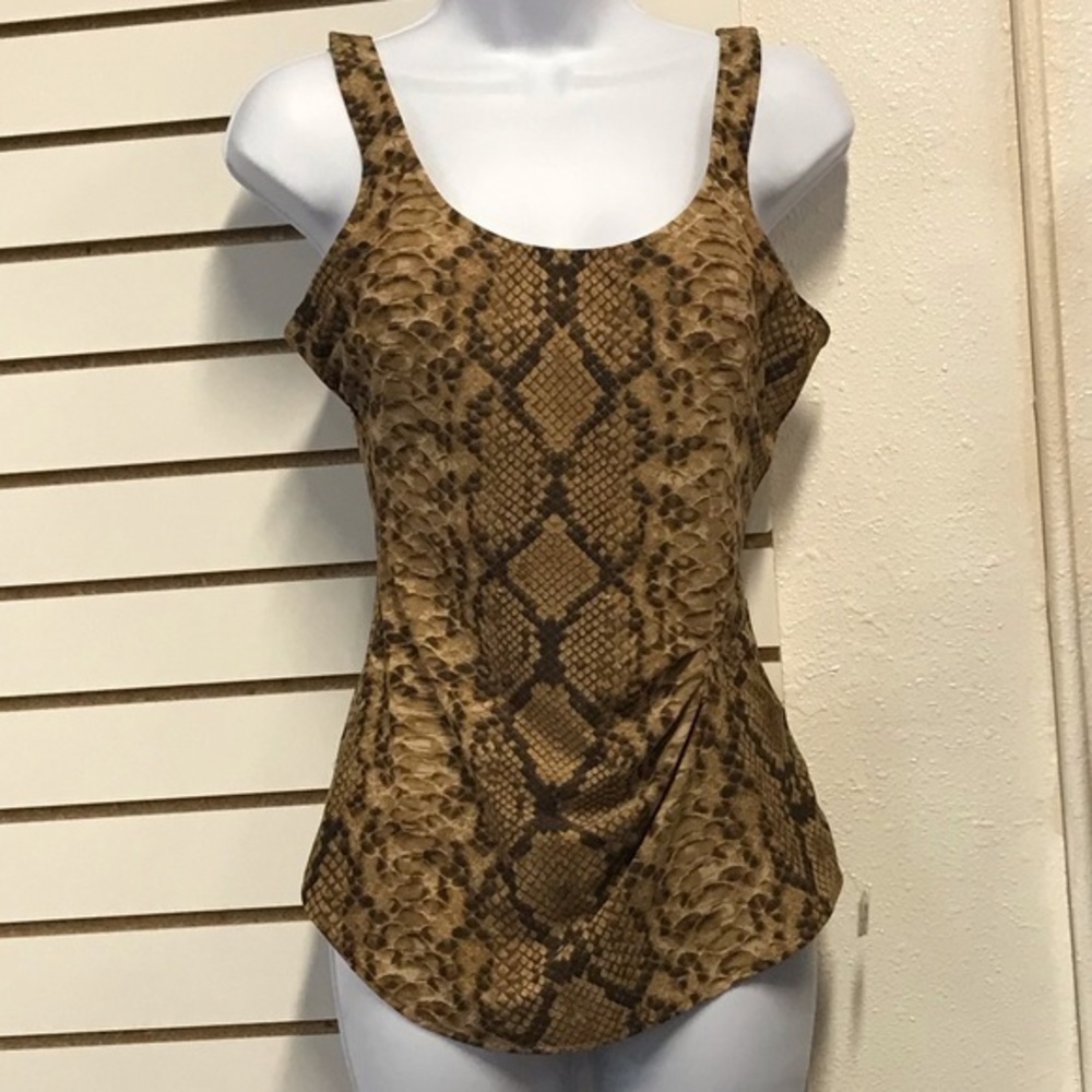 Like New Vintage Lady Gottex Snake Skin Print 1-Pc Swimsuit